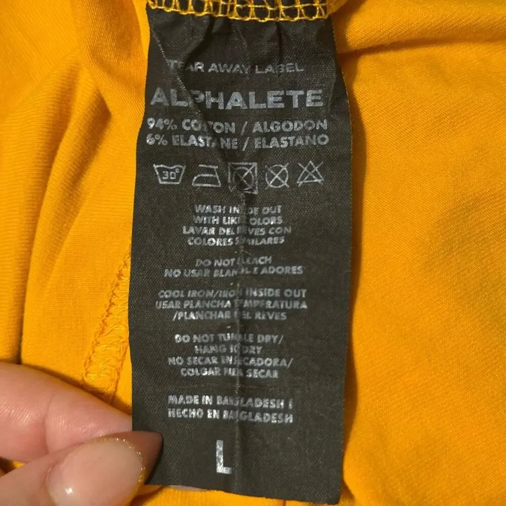 Alphalete Yellow Performance Tee -L - Picture 5 of 6